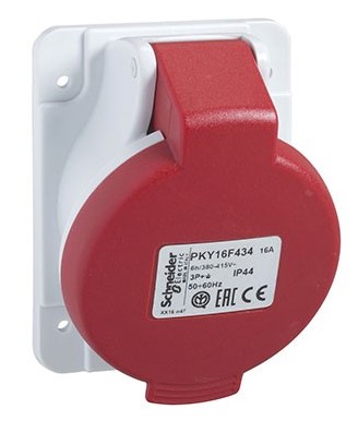 Base de enchufe empotrable 3P+T 16A Schneider PKY16F434